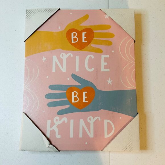 Be Nice Be Kind Inspirational Wrapped Canvas Wall Art Print - Picture 7 of 8